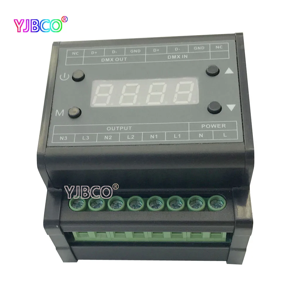 High voltage DMX triac led dimmer brightness  led panel light controller DMX302 AC90V-240V 50Hz/60Hz Output 3channels 1A/CH