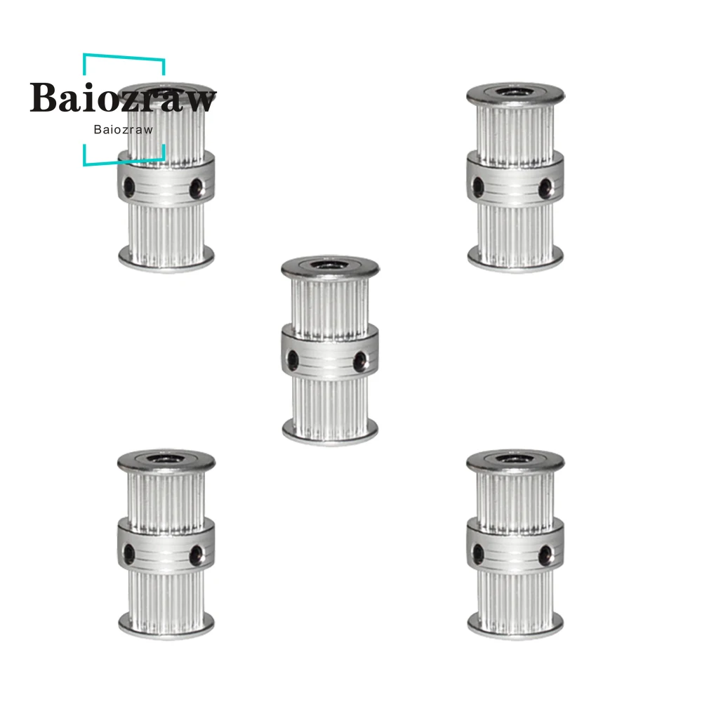 Polea de sincronización para impresora 3D, doble extremo 2GT, 20 dientes de diámetro 5/ 6/6,35/8mm, ajuste de polea para correa 2GT de 9mm de ancho, GT2 20T, 1 Uds.