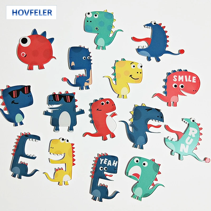 

HOVFELER Cute Cartoon Dinosaur Fridge Magnets Christmas Dragon Refrigerator Magnetic Sticker Home Decoration Accessories