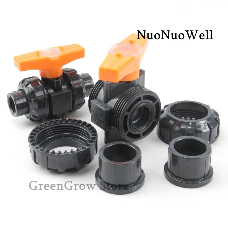 1pc I.D 20~110mm Hi-Quality UPVC Ball Valve Industrial Grade Valve PVC Pipe Globe Valve Aquarium Tank Water Pipe Connector Union