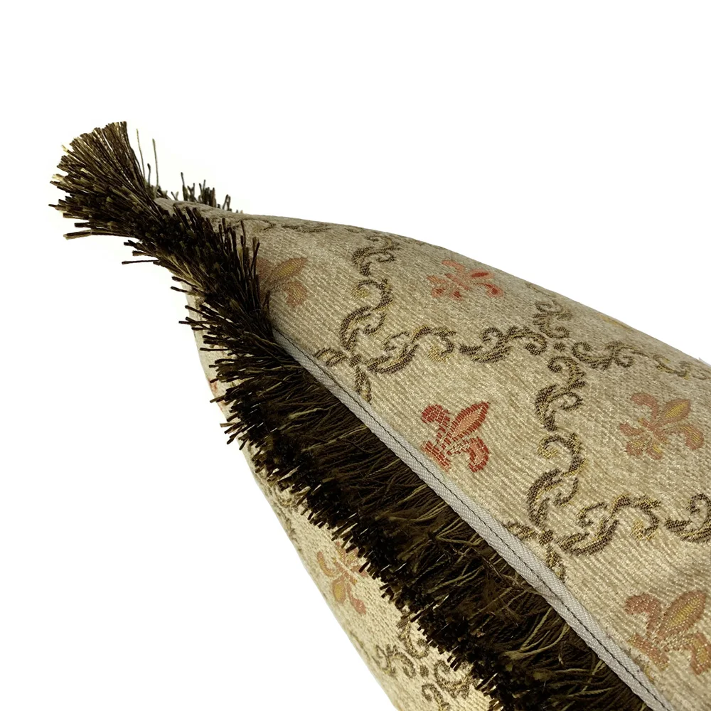 Vintage Diamond Soft Chenille Pillow Case Small Flower Light Yellow Check Sofa Decorative Cushion Cover 45x45cm Sell by Piece