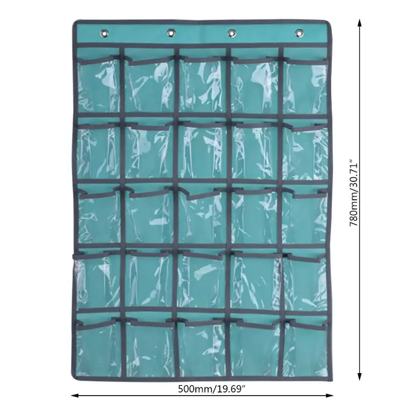 2022 New 25 Clear Pockets Classroom Pocket Chart For Teacher Cell Phones Holder Door Hanging Calculator Organizer