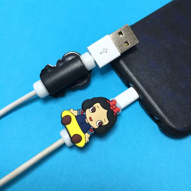 1 sztuk Disney USB kabel Protector słuchawki przewód przewód ochrony pokrywa danych ładowarka słuchawki linii ochronnej dla iPhone Android