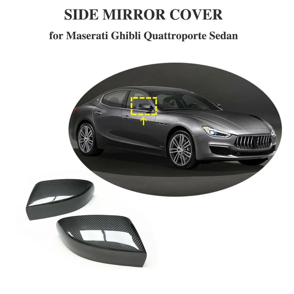 

Dry Carbon Fiber Mirror Cover Fit For Maserati Ghibli Quattroporte 2017-2019 Rear View Mirror Cover Add On/Replacement Style