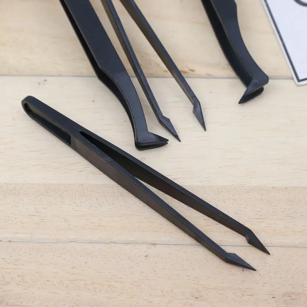 1pcs Anti-static Eyebrow Tweezers Makeup Tools Plastic 12mm Tools Hand Set Forceps Repair N4D1