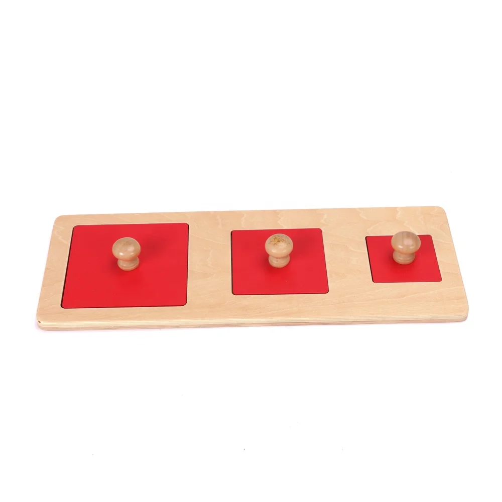 High Quality Safety Intelligent Baby Other Educational Wooden Toys Montessori Panel Square Shape Puzzle