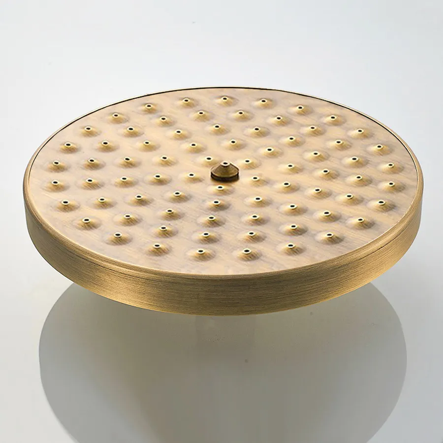 Antique Brass Bathroom Hand Shower Head 8 inch Round Rainfall Shower Faucet Shower Bracket Wall Shower Arm 1.5M Shower Hose