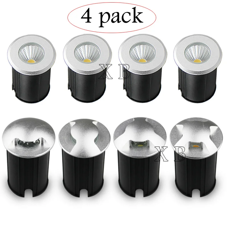 4 PACK 3W 5W Waterproof LED COB Underground Light Outdoor Ground Garden Path Floor Buried Yard Spot Landscape IP68 DC12V AC220V