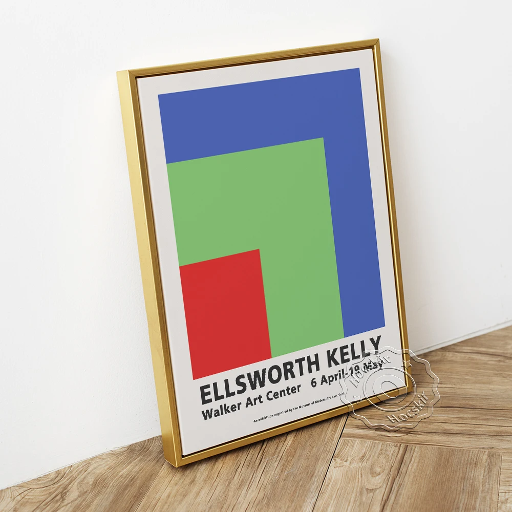 Ellsworth Kelly Exhibition Modern Museum Poster, Red Green Blue Color Field Art Prints, Walker Art Center Decorative Painting