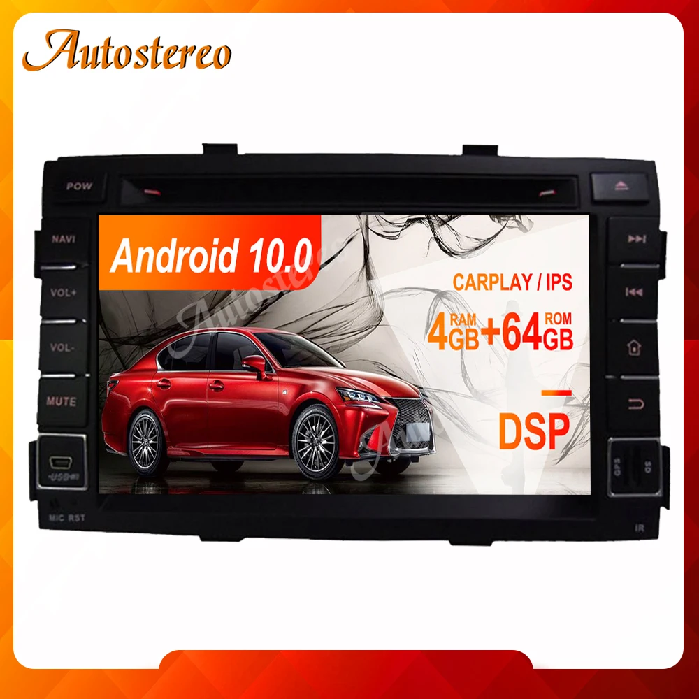 Android 10.0 Car CD DVD Player GPS Navigation For KIA SORENTO 2010-2012 Satnavi Autostereo Car Multimedia Player Radio Headunit