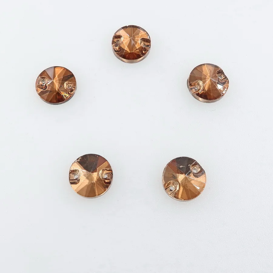 Rivoli runde Glas-Kristall-Flachsteine mit 2 Löchern, 6 Größen, zum Aufnähen, Strass-Perlen, Kristalle für Hochzeitskleider, Schuhe, Taschen, DIY – Detail 11