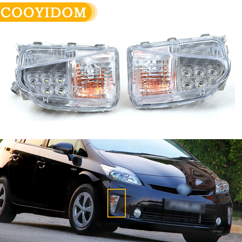 

Car LED DRL Front Bumper Fog Lights fog Light Daytime Lamp Driving Light Day Light For Toyota Prius Assembly ZVW30 2012-2015