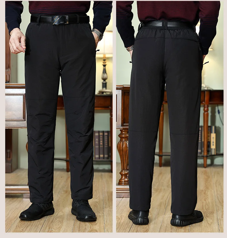 

Mens 90% Duck Down Padded Pants High Waist Winter Business Pants For Male Waterproof Down Padded Trousers Father's Gift PT-492