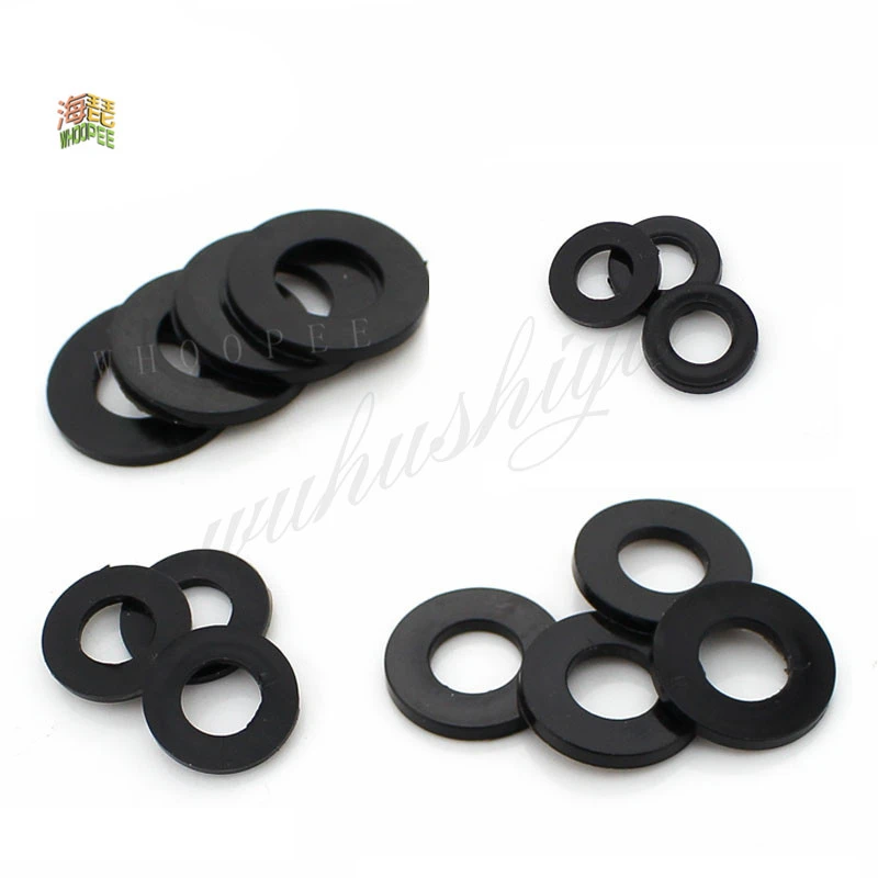 50pcs M2 M2.5 M3 M4 M5 M6 M8 M10 M12 White Black Plastic Nylon Flat Washer Plane Spacer Insulation Gasket Ring For Screw Bolt