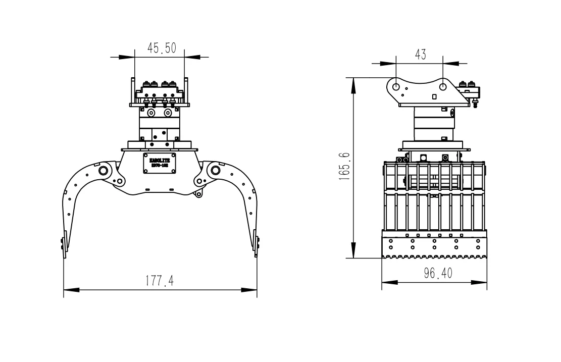 KABOLITE K970 z hydraulicznym chwytakiem zdalna koparka hydrauliczna może obracać się o 270 ° akcesoria do modeli zabawek