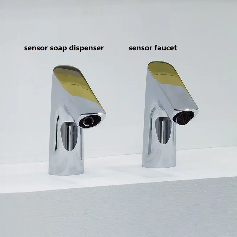 High quality solid 59# Brass Chrome-plated Infrared Sensor Faucet Deck Mounted Sensor Tap Drip Sensor Soap Dispenser