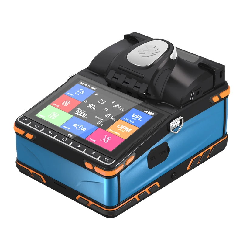 

5.5"Touch Screen Fiber Optic Fusion Machine FTTH Fusion Splicer Splicing Machine 6 Motors with OPM VFL Multi languages