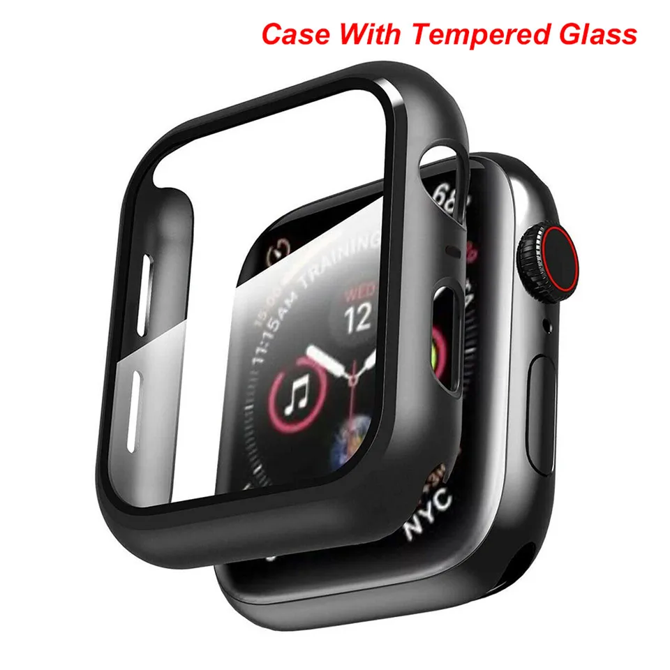Protector de pantalla de vidrio templado 3D para Apple Watch Series 7 6 5 4 3 2 Se 9H, película protectora a prueba de golpes para Iwatch 38 40 42 44mm