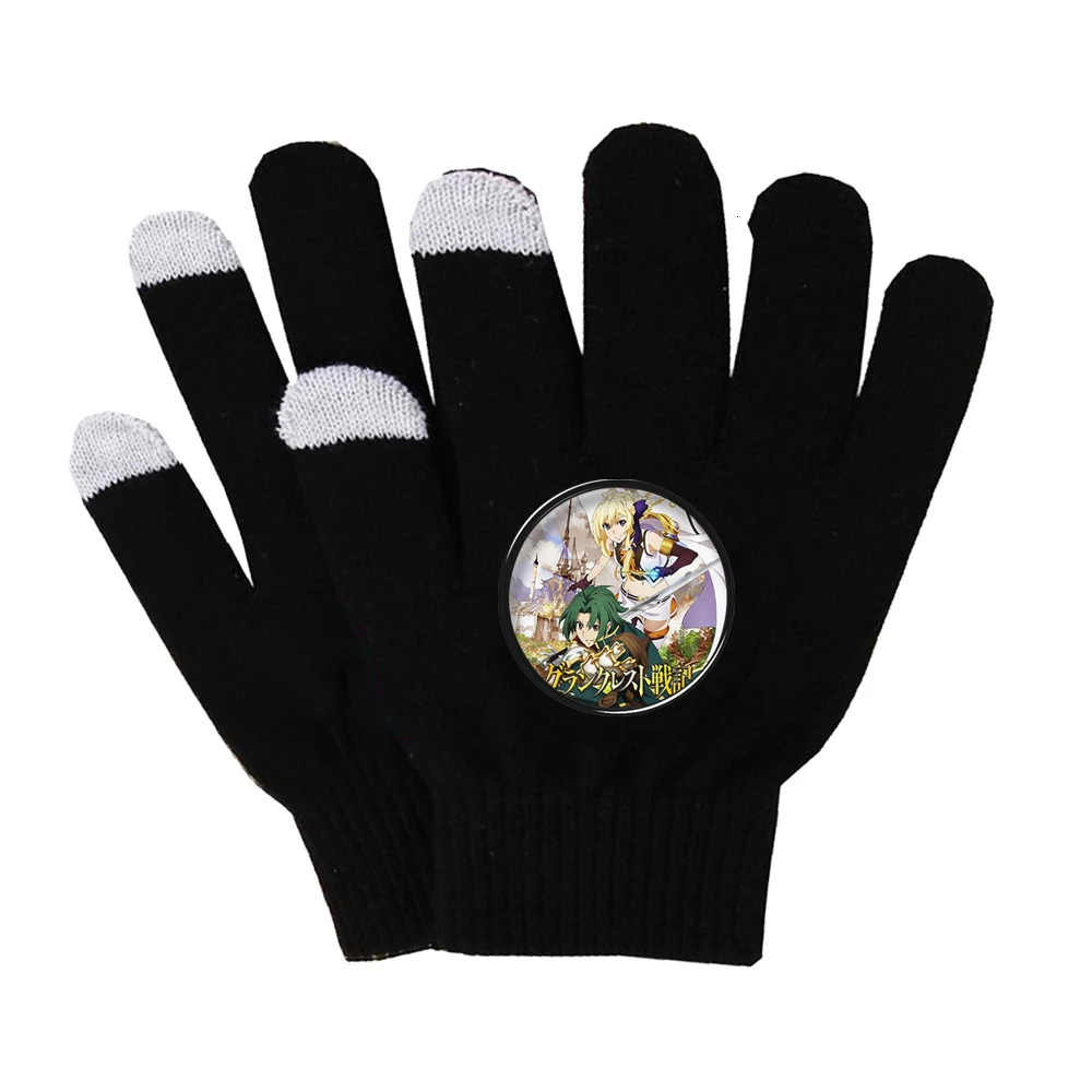 Anime Grancrest Senki Gloves Warm  Finger Cotton Gloves Black Gloves Hand Warmer for Touch Screen Smart Phone Female Gloves