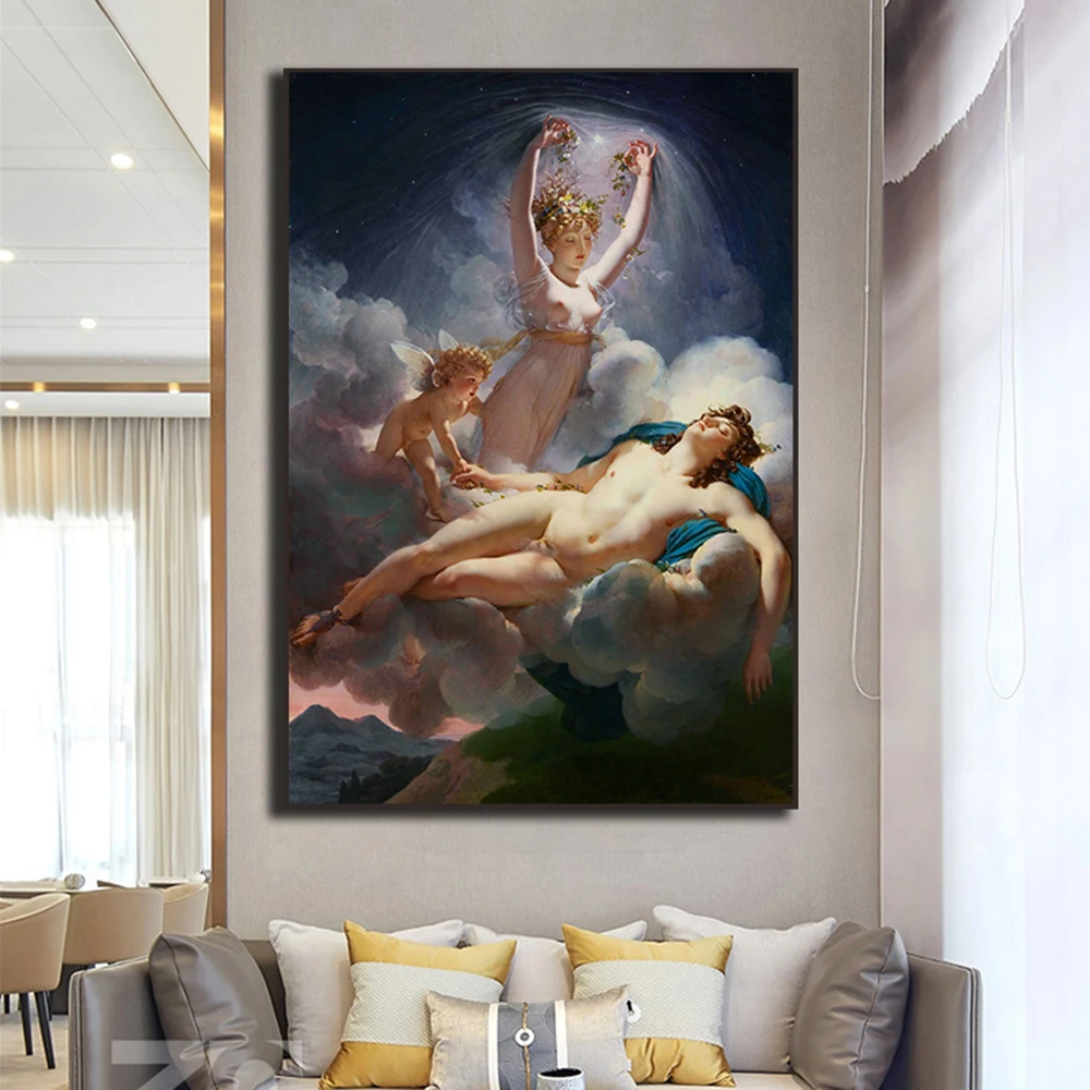 Famous Painting Art Guérin Aurora and Cephalus Posters and Prints Canvas Painting Wall Art Pictures For Living Room Home Decor