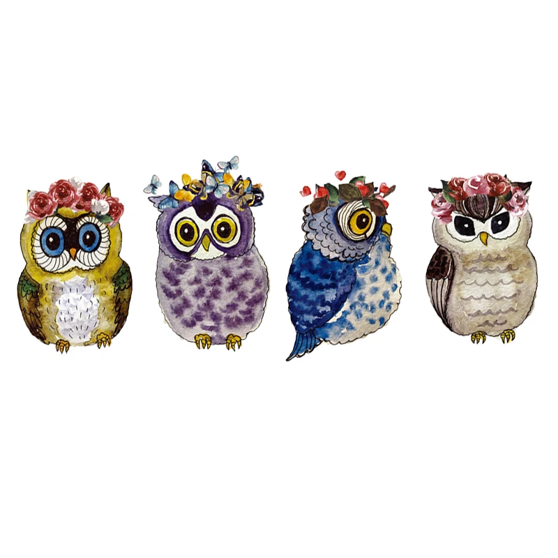 The new Diy Garland Owl Patches Patches For Kids Clothes Iron On Stickers Washable Applique Heat Transfer Vinyl Patches