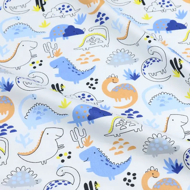 Dinosaur Dot 100% Cotton Twill Fabric,Patchwork Cloth,DIY Sewing Quilting Fat Quarters Material For Baby&Child Dress Sheets