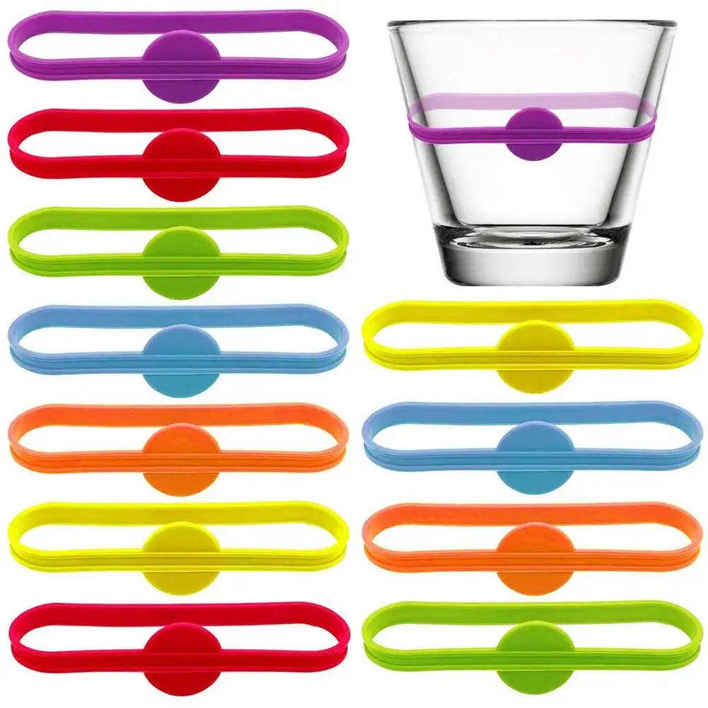 Wine Labels Glasses Drinking Tag Set Food Grade Silicone Mark Long Strips Goblet Tag Glass Markers For Bar Party