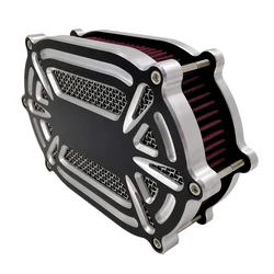 Air Cleaner Intake Motorcycle Filter Cnc Cut Kit Black for Harley Dyna 00 - 17 Softail 00 - 15 Touring 00 - 07 Fitment-B
