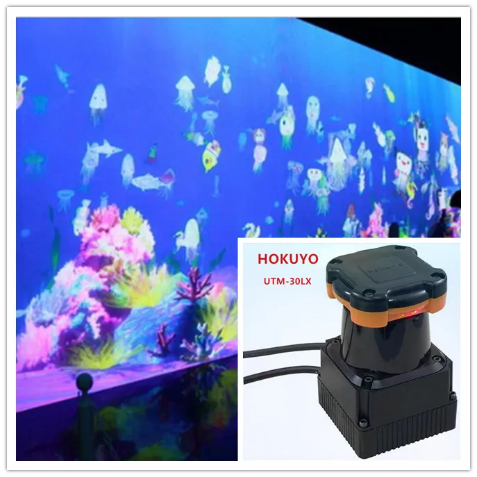 UTM-30LX 30m lidar ground wall large screen interactive software multi-touch projection interactive engine system kit