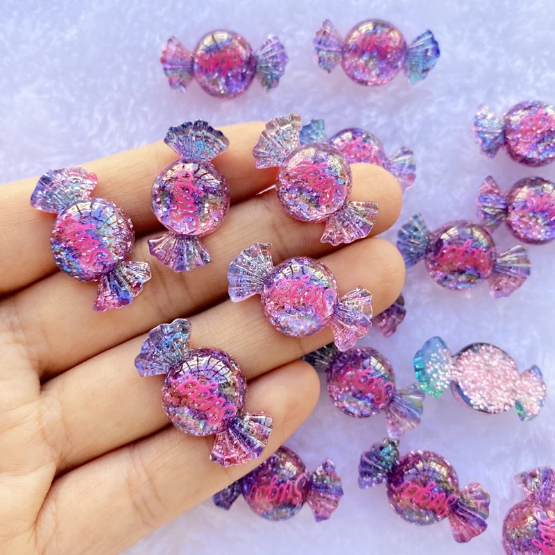 12Pcs New Cute Mini Mixed Candy 3D Resin Charms Flat Cabochons Embellishment