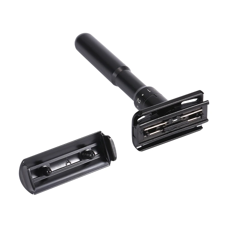 YINTAL Luxuriöse Schwarz Einstellbare Sicherheits Razor Klassische Stand Sicherheit Razor Männer Rasieren Mit 5 Klingen