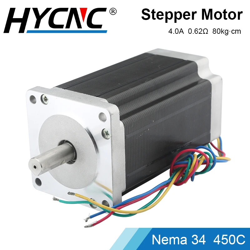 Nema 34 CNC Stepper Motor 4A D12.7mm D14mm 450C Stepper Motor 4-Core Cable For 3D Printer CNC Engraving And Milling Machine