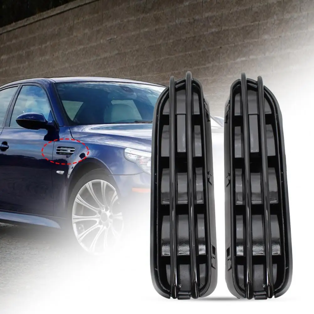 2Pcs Excellent ABS Practical Side Fender Vent Grill Modified Parts Side Air Flow Vent Side Fender Vent Grille