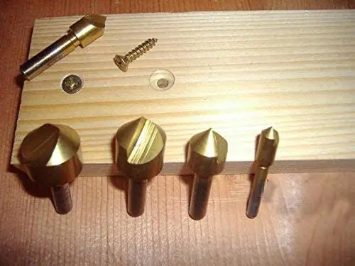 5pcs Metric 6mm 10mm 13mm 16mm 19mm Titanium Coated Countersinks Single Flute 90 Degree Chamfering Cutter Chamfer Drill Press