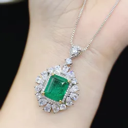 Silver 925 Jewelry Necklace Women Original 925 Solid Silver Sapphire Pendant Luxury Woman Silver Necklace Fine Jewelry