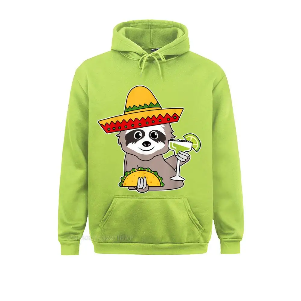 Sloth Drinking Margarita Cinco De Mayo Party Shirt Tee Hoodies Hoods Fall Retro 3D Style Long Sleeve Women Sweatshirts Hip Hop