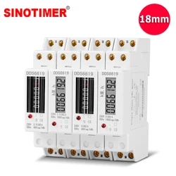 1P 18mm Single Phase 2 Wire Digital Wattmeter Power Consumption Analog Energy Meter kWh AC 230V 50Hz Electric Din Rail Mount