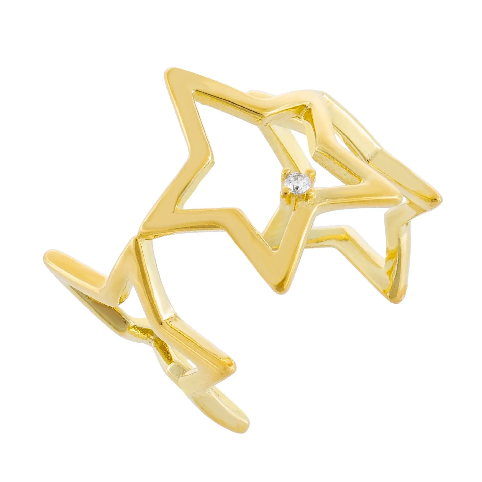 2024 Valentine's Day Gift Good Color Hollow Stars Open Adjusted Finger Rings For Women Girl Sweet Cute Party Jewelry Wholesale