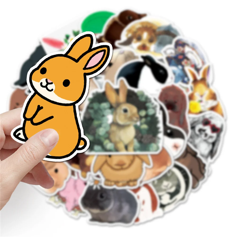 2021 New Cute Rabbit Ins Wind Cartoon Personality Graffiti Decoration Luggage Refrigerator Waterproof Stickers Wholesale