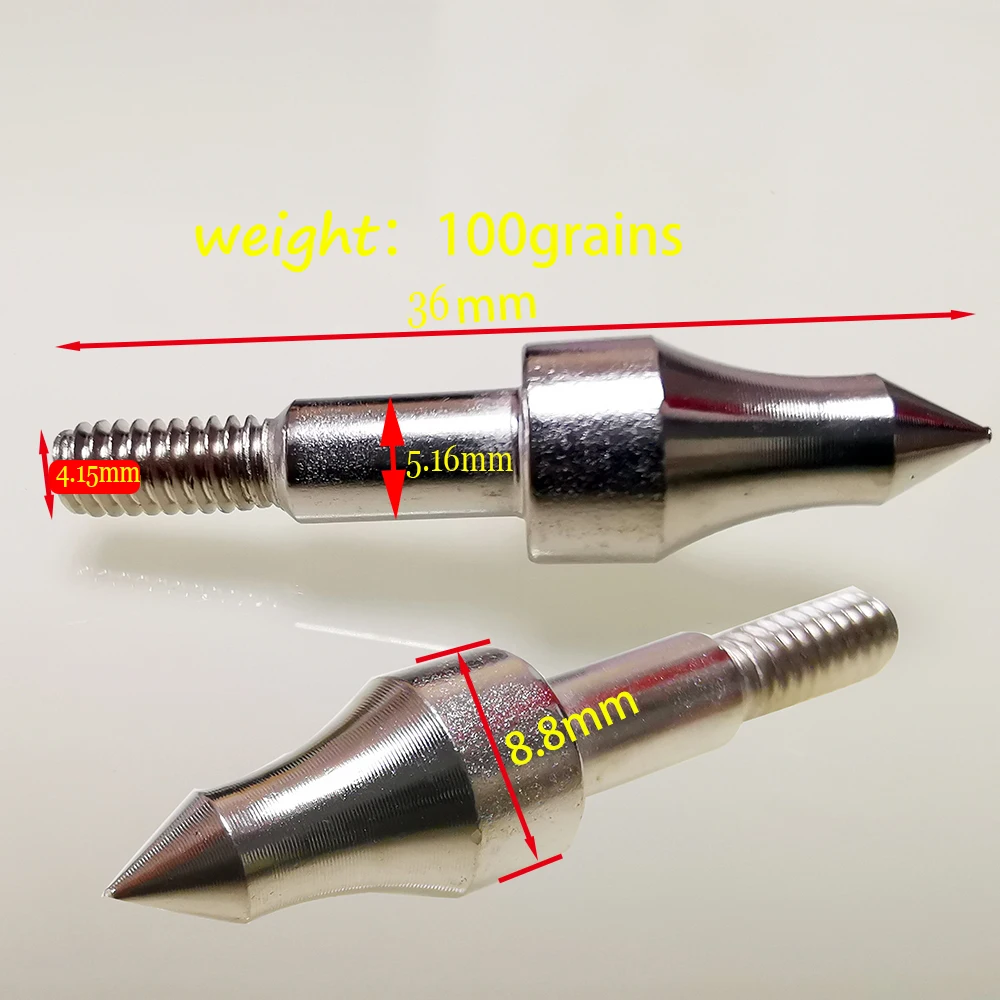 12 Sets Archery Crossbow Bolt Shaft Aluminium Insert Base and Steel Arrowheads Tip for OD 8.8mm ID7.6 mm Bow and Arrows Shaft