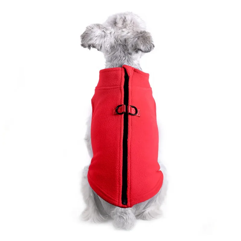 Winter Buckle Fleece Pet Dog Clothes Jacket Puppy Clothing French Bulldog Coat Pug Costumes For Small Dogs Chihuahua Vest S-XL