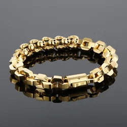 4 Color 316L Stainless Steel Skull Link Chain Bracelet Men Punk Jewelry