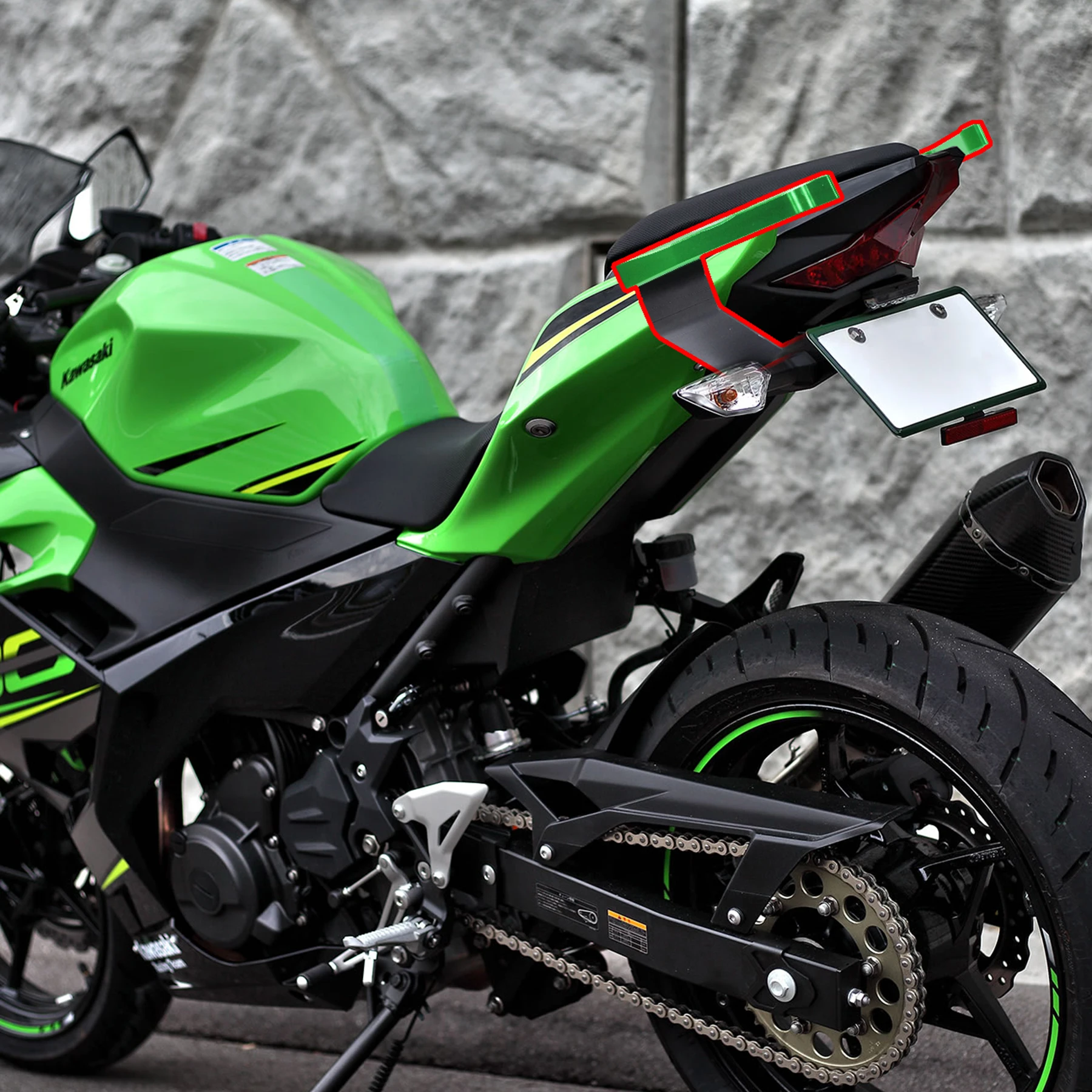 Motorcycle Tail Armrest Thickened Rear Passenger Handle CNC Handrail Tail Bracket for Kawasaki Ninja 400 NINJA400 Z400 2018-2025 - Image 4