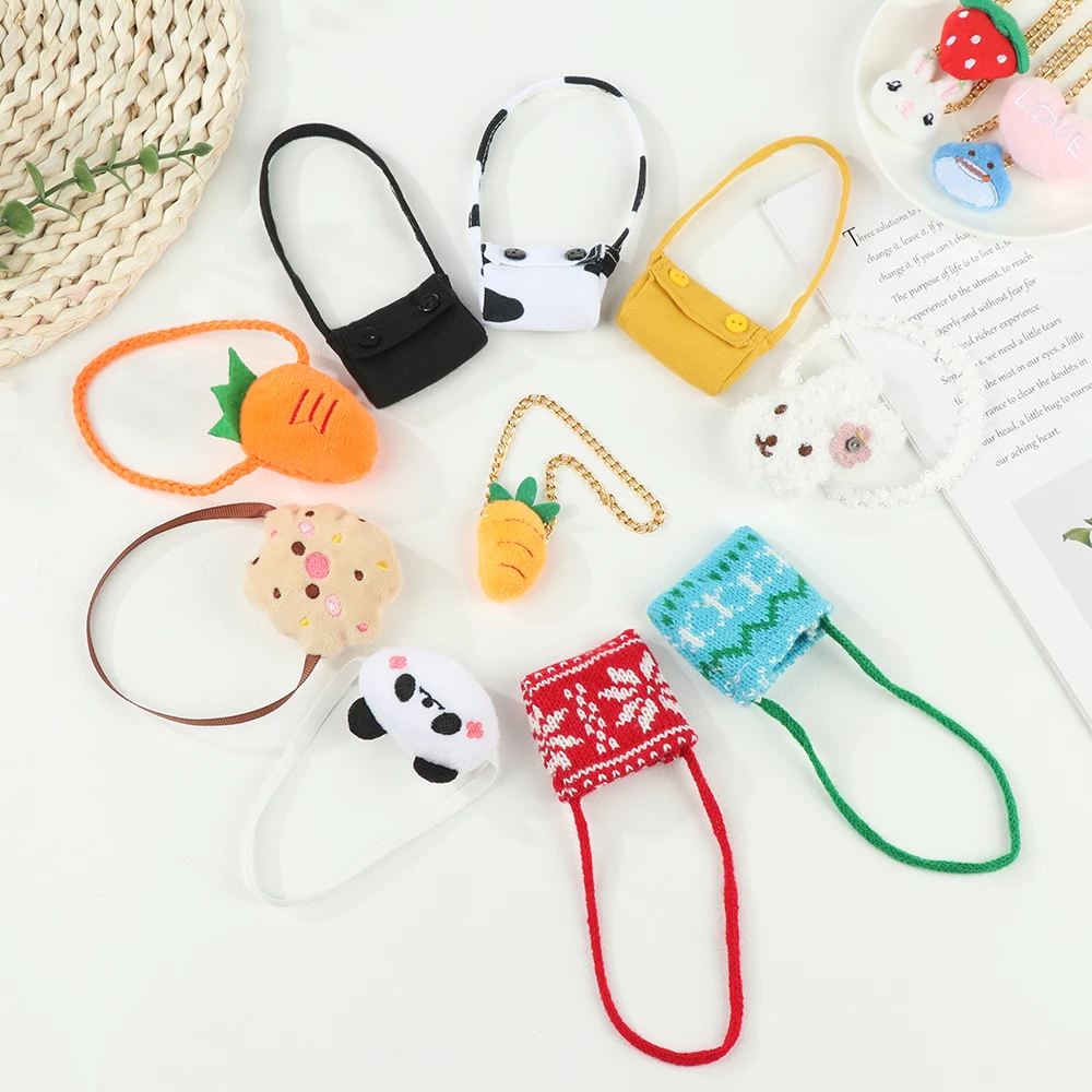 Cartoon Animal Plush Doll Bags Handbag Miniature Bag For 20cm Idol Doll Clothes Accessories Changing Dressing Game Kids Toys