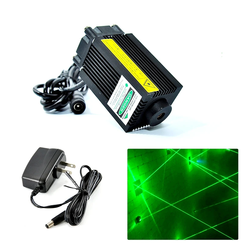 Non-Focusable 532nm 100mW  33x55mm High-Brightness Point Laser Diode Escape Room Long Range Sight with 12V Adapter