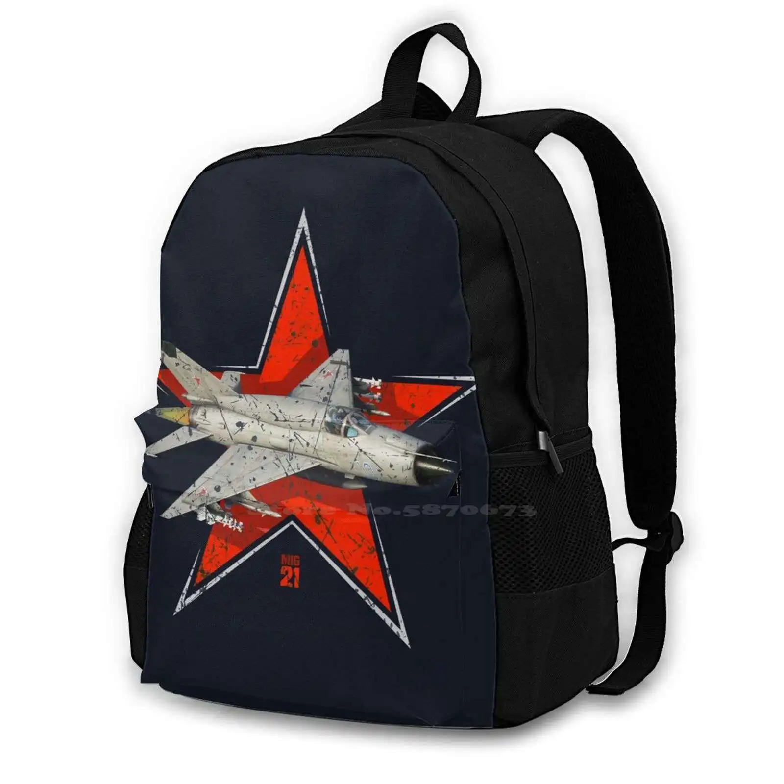 

Mig 21 Vintage Fighter Aircraft School Bag Big Capacity Backpack Laptop Fighter Plane Aircraft Jet Ussr Soviet Russian Mig21