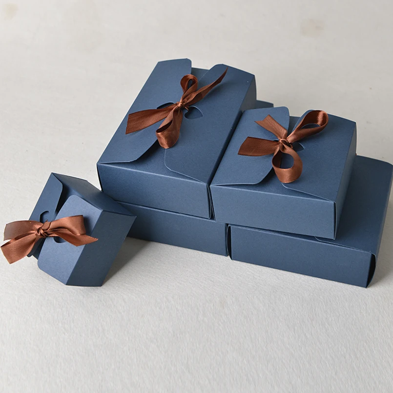 20 pcs paper box gift Kraft boxes with ribbon,wedding favor boxes baby shower favor boxes party gift boxes