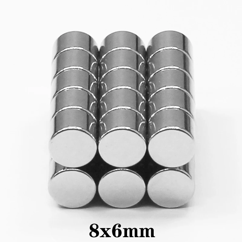 10~200PCS 8x6 mm Powerful Magnetic magnet 8mmx6mm Permanent Small Round Magnet 8x6mm Neodymium Magnet Super Strong magnets 8*6