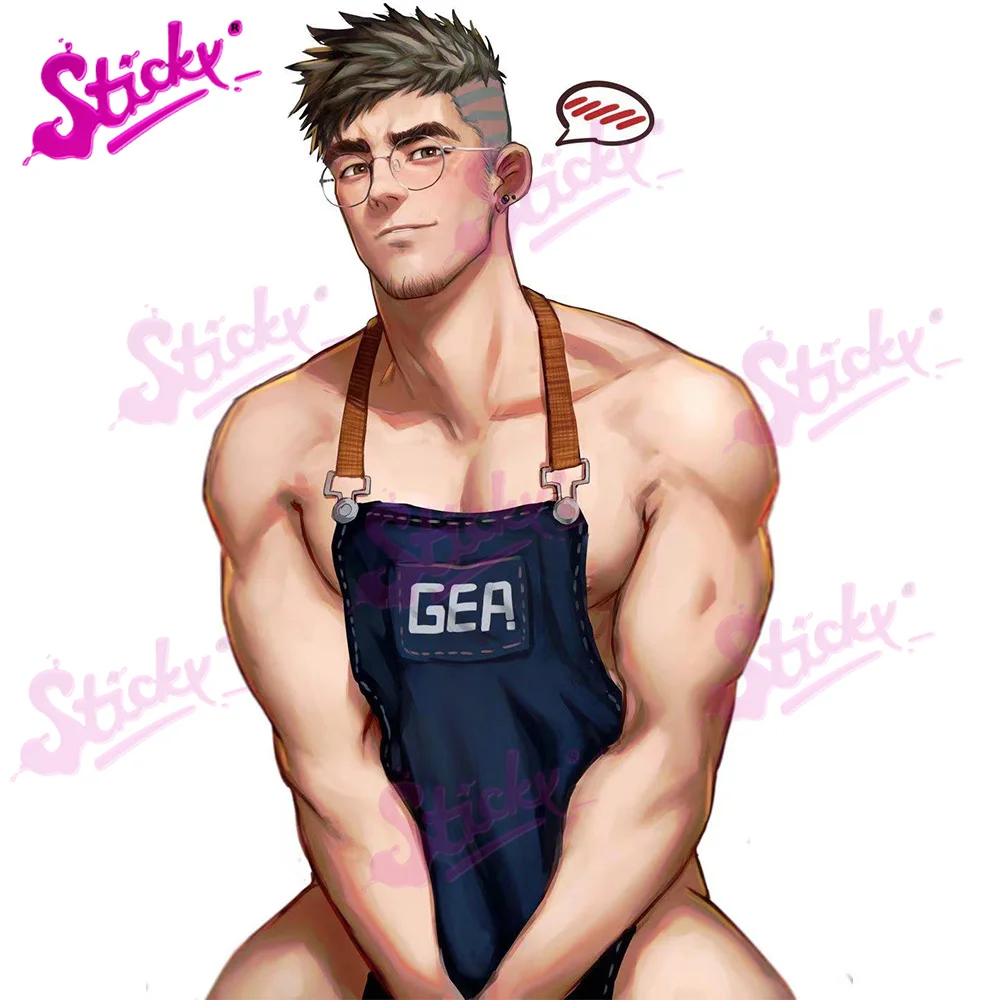 

STICKY Sexy Waiter Anime Sticker Decal for Gay Car Bicycle Motorcycle Accessories Laptop Helmet Trunk Waterproof Stickers
