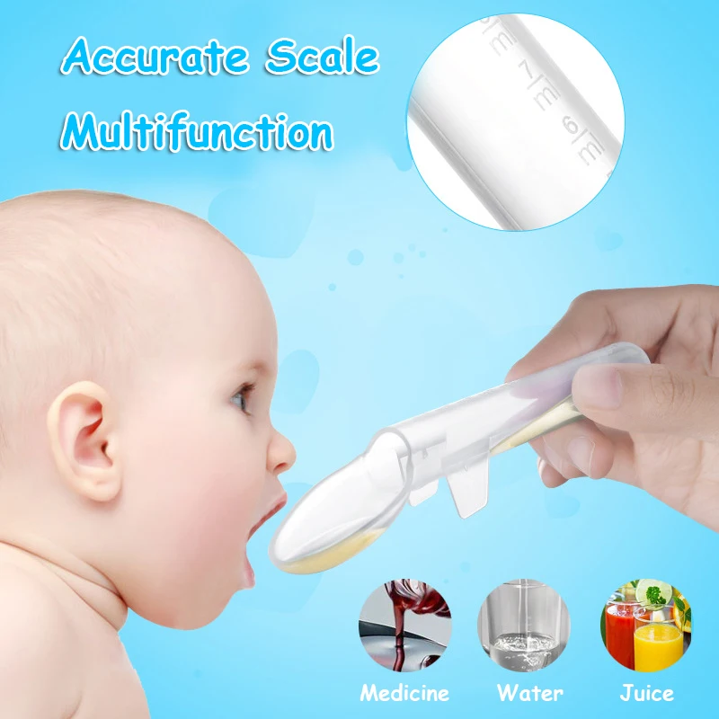 10ML Baby Medicine Feeder Spoon Kids Babies Safety Transparent PP Feeding Spoons for Newborn Toddler Utensils Children Baby Care